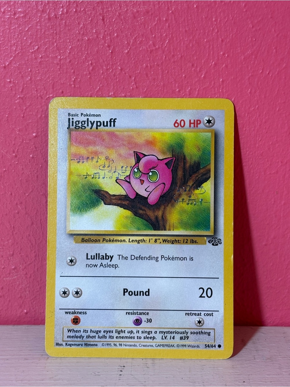 VINTAGE Jigglypuff Pokémon Card 54/64 1999 GUC Gamefreak Nintendo Creatures Fun